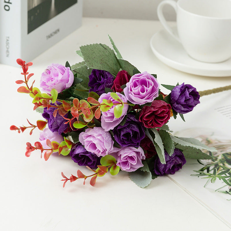 Silk Artificial Flower Rose Simulation European Diamond