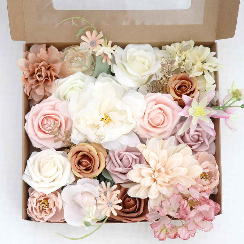 Flower Gift Box silk flower hand made.