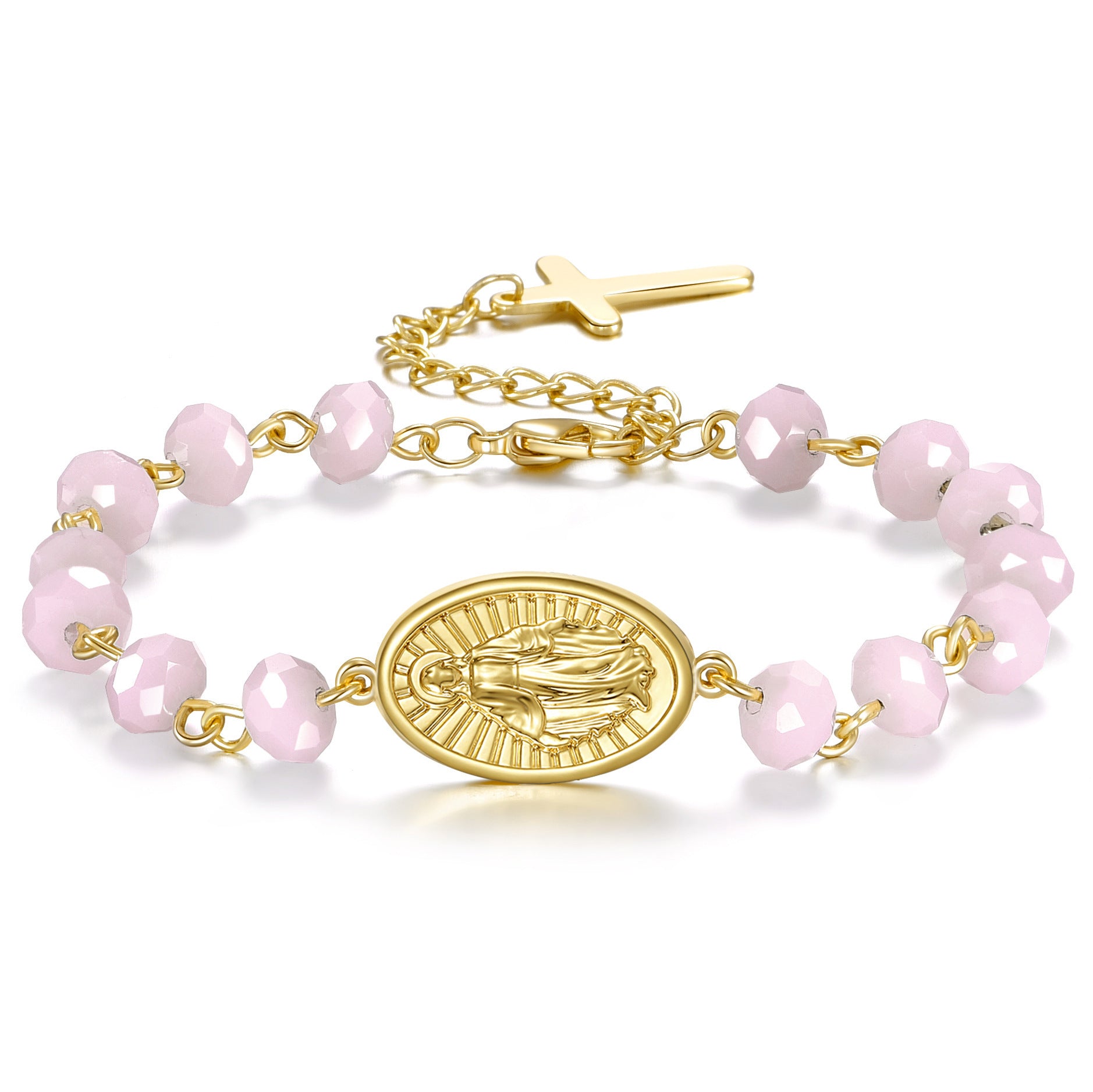 Perlenarmband Ovale Medaille Kristall Ostern