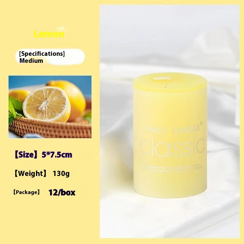 Candela profumata brillante senza fumo, cilindrica, colore, aromaterapia