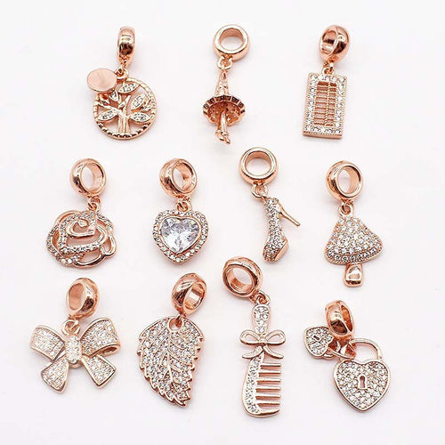 14 Karat Gold Kupferplattierung Großes Loch Spacer Bead Anhänger Charms