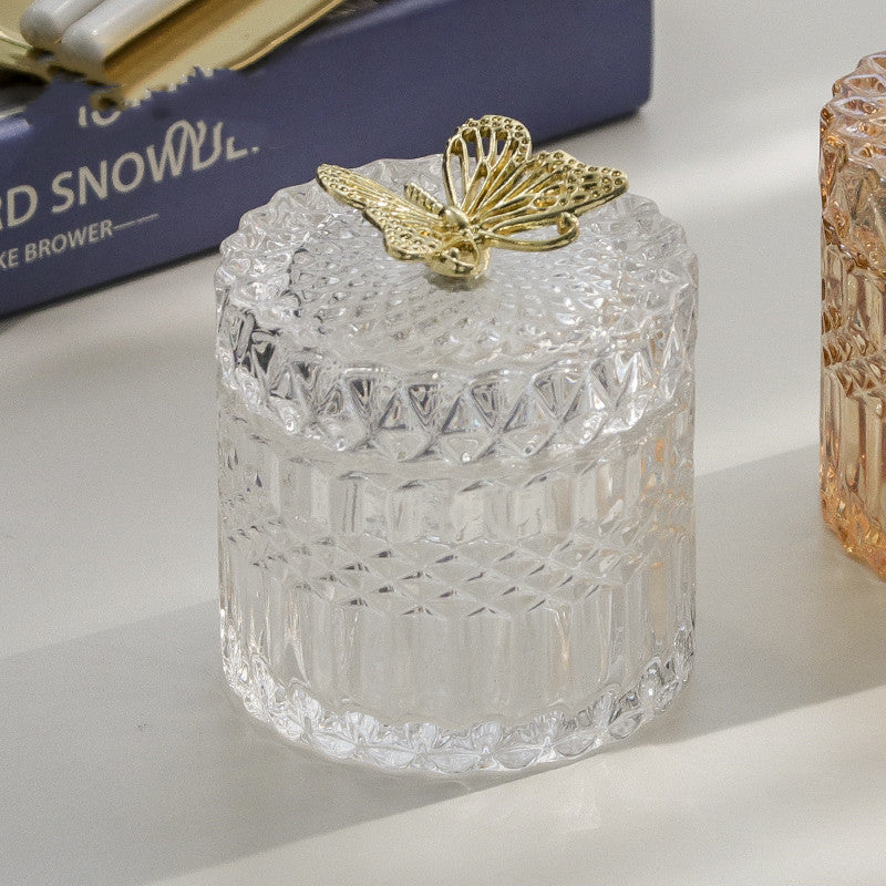 Vorratsglas aus Glas mit Schmetterling