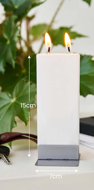Candela decorativa FLATYZ Candela piatta artigianale Benvenuto piccolo