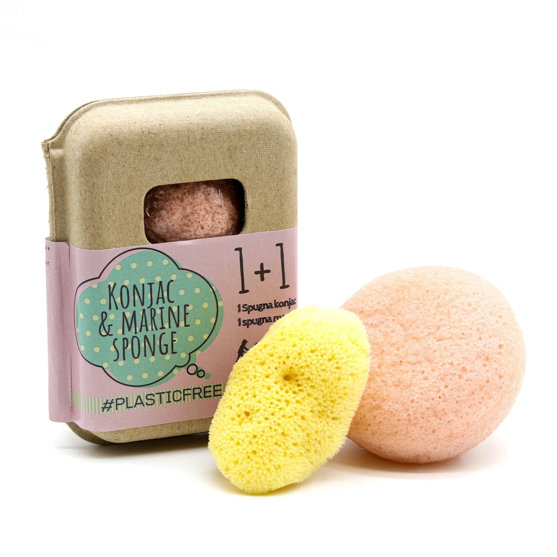 SPUGNA KONJAC ROSA E SPUGNA MARINA - PELLI SENSIBILI FINE SERIE PER CAMBIO PACKAGING