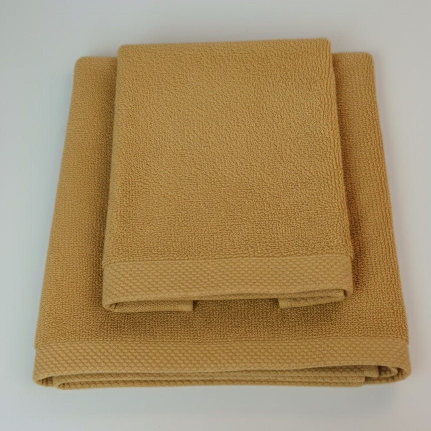 AREA - Set Spugna Asciugamano + Ospite Tinta Unita 100 % Cotone