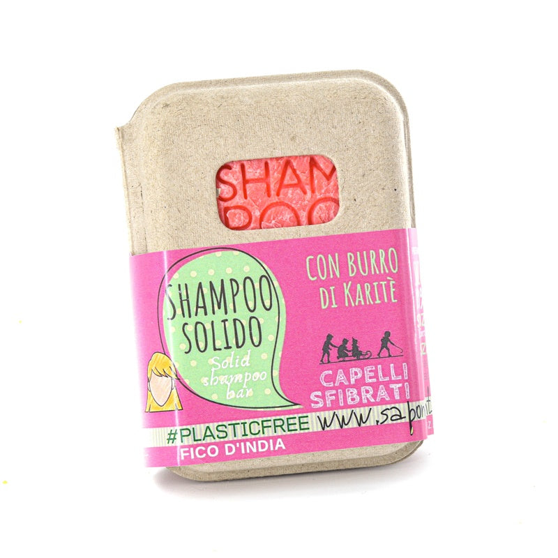 SHAMPOO SOLIDO CAPELLI SFIBRATI AL FICO D'INDIA CON BAR SAVER IN SUGHERO